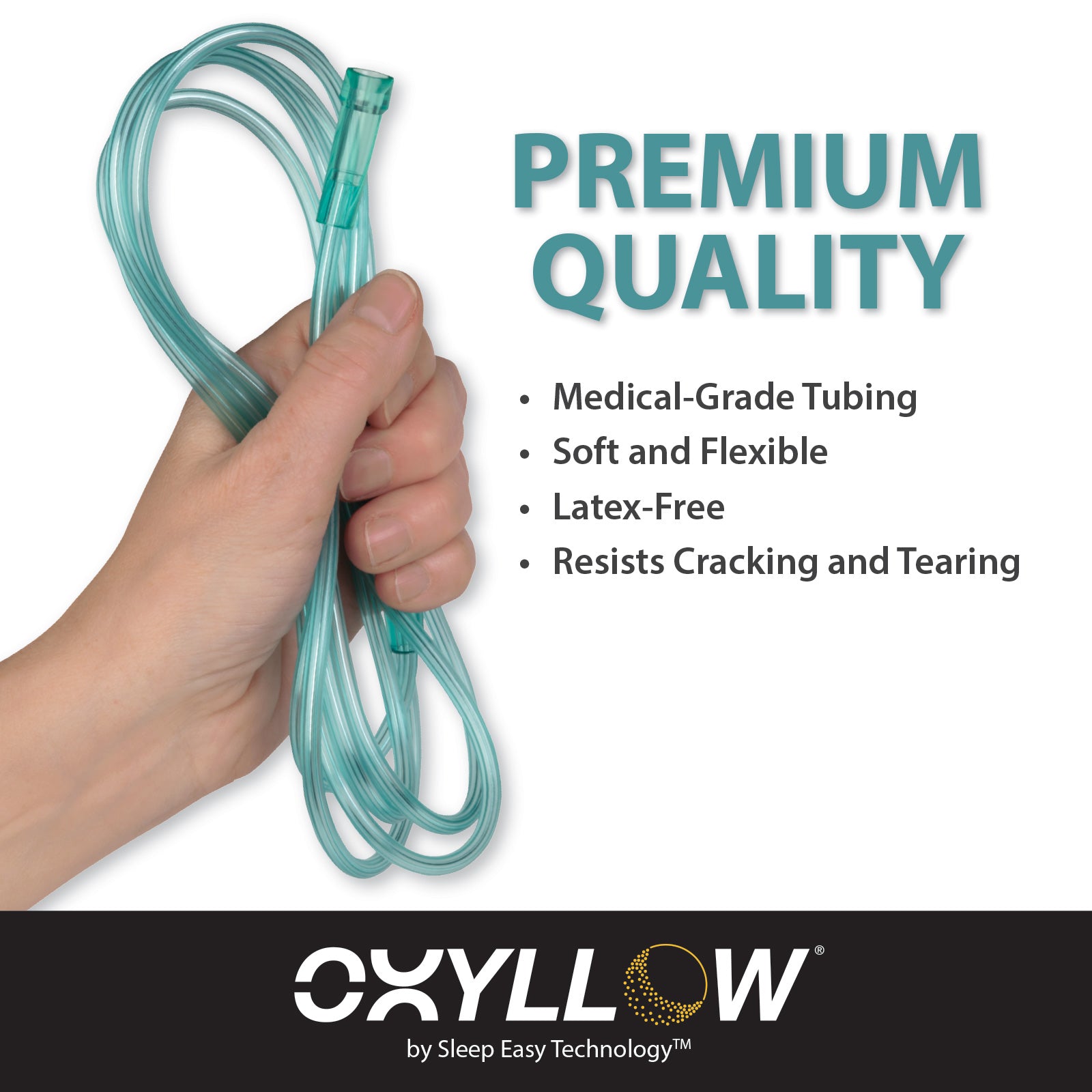 Premium 7 FT Oxygen Tubing | 1-Count | 6-Channel Kink-Resistant Air Flow | High-Visibility Green Tint | Universal End Connectors | Durable, Medical Grade Oxygen Therapy Accessory