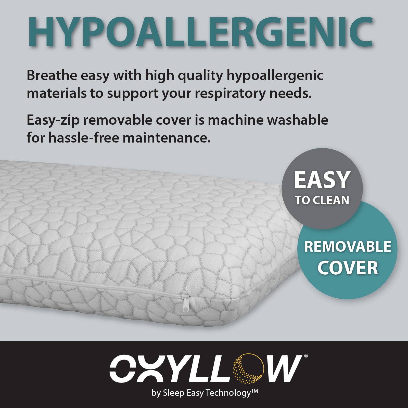 Oxyllow Memory Foam Cooling Pillow - Ideal for Stomach and Side sleepers