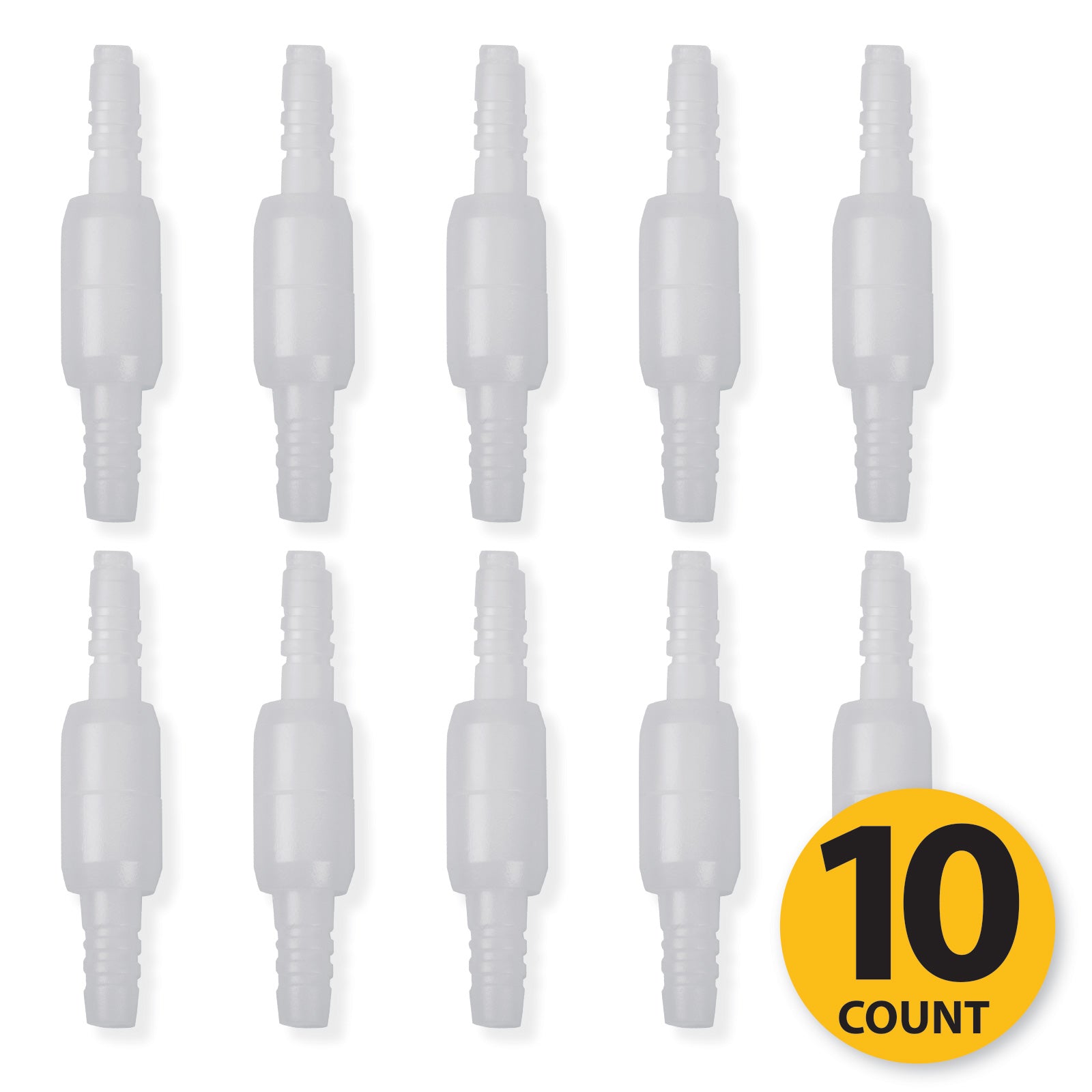 Premium Swivel Connector| 10 Count | 360° Rotating Design to Reduce Tube Tangle | Barbed Secure Fit for Leak-Free Oxygen Flow | Compatible with Major Respiratory Brands